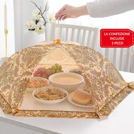 Trade Shop - 2pz Copertura Pieghevole Tenda A Rete Anti Polvere Insetti Per Alimentari 60 Cm - (1/5)