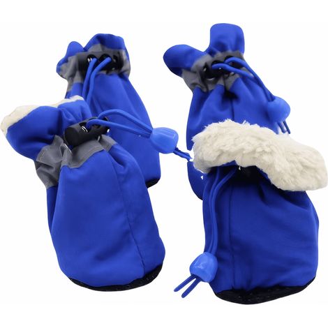 Chaussures Pour Chien - Semelle En Caoutchouc Antidérapante - Bande Réfléchissante 360° - Ajustement Élastique - Pour Chiens Taille Moyenne À Petite - Lot De 4 - Taille 7 (1/5)