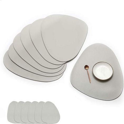 Set mit 6 Platzsets, rutschfest, abwaschbar, hitzebeständig, aus PVC (1/5)