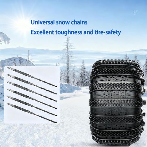 Schneekette, 6 Stück, universelle Auto-Schneeketten, rutschfest, für den Notfall, geeignet für PKW/LKW/SUV