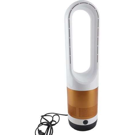 Ortviai Ventilatore Senza Pale 45 cm – Purificatore PM2.99%, Motore DC Silenzioso, Regolazione Continua – ABS Resistente, Design Elegante Bianco e Oro – Ideale per Soggiorno e Ufficio (1/5)