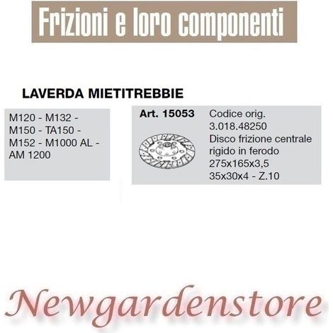 Kupplungsscheibe 15053 LAVERDA MIETITREBBIE M120 132 150 1000 1200 35x30x4 Z10