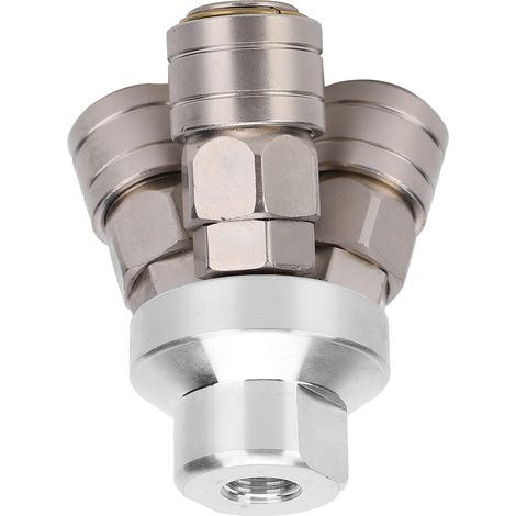 Connecteur rapide 3 voies femelle chromé pour composant pneumatique G1/4 type C SMV (1/5)