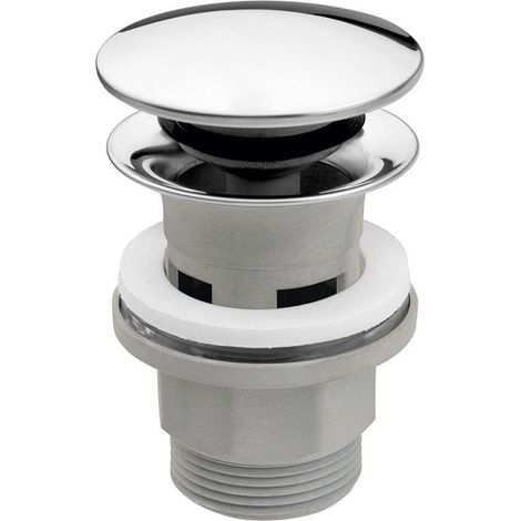 Valvola di scarico click-click con troppopieno, 5/4", PP, cromata (1/2)