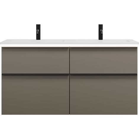 burgbad Eqio mueble bajo para lavabo doble con iluminación LED, (1/2)