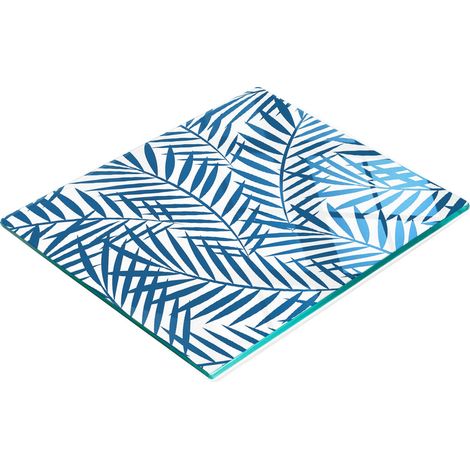 Planche à découper décorative en verre, motif feuilles de palmier, 60 x 52 cm (1/5)