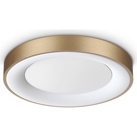 Ideal Lux PLANET Plafonnier semi-encastré LED intégré 40 cm, laiton, 1850 lm, 3000 K (1/2)