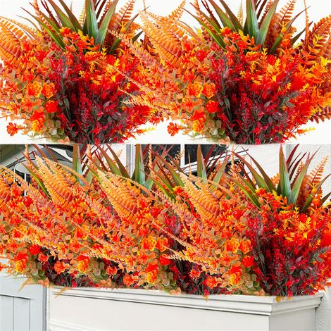 Bouquet de 18 bouquets de plantes jardinière d'automne pour Thanksgiving et le Nouvel An, jardin fleurs pour véranda, fausses et artificielles . (1/5)