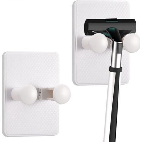 2 Pack Shaver Holder for Shower Wall, Storage Hooks, Waterproof Stickers for Coats, Sockets, Towels, Bathrobes (White) (1/4)