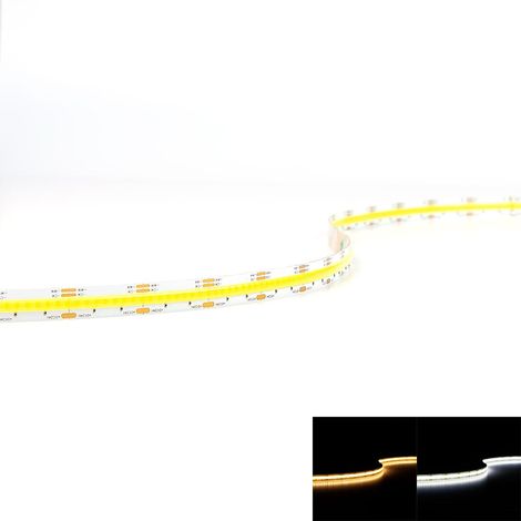 COB CCT Full Spectrum 24V LED Streifen 5M 8W/m 640LED/m 10mm IP20 Lichtfarbe einstellbar Amber-Kaltweiß 2300-6500K (1/5)