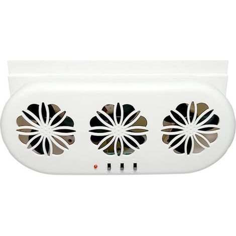 Dreilüfter-Autoabluftventilator, solar- und USB-betriebener Luftzirkulationsventilator, leiser Autokühlventilator (1/5)