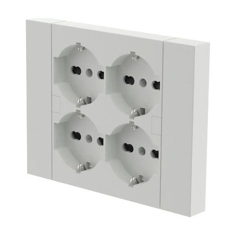 ELECTRALINE MULTIPRESA INCASSO QUADRA 4 PRESE BIP+SCHUKO UNIVERSALI BIANCO 38922 (1/10)