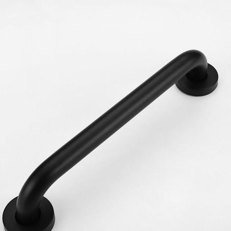 Barre appui WC acier inox 50cm, noir, pour personnes agées, handicapées, enfants (1/4)