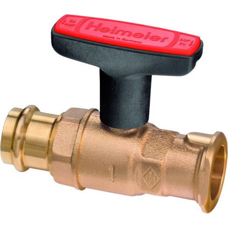 HEIMEIER Rubinetto a sfera per pompa Globo P 35mm Viega raccordo a pressare x1 1/4", bronzo rosso, 0622-35.000