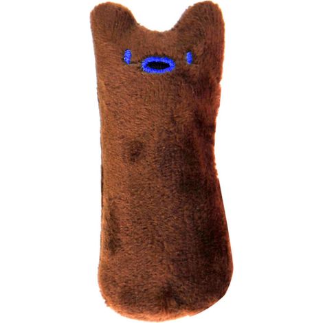 Jouets en peluche à l'herbe à chat, lot de 3 jouets à l'herbe à chat, oreiller créatif pour chat à gratter, tampon à l'herbe à chat, mastication et nettoyage des dents(brun) (1/5)