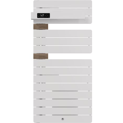 THERMOR - Sèche-serviettes connecté Allure 4 1500W Blanc brillant/Chêne Mat à gauche - 483308 (1/2)