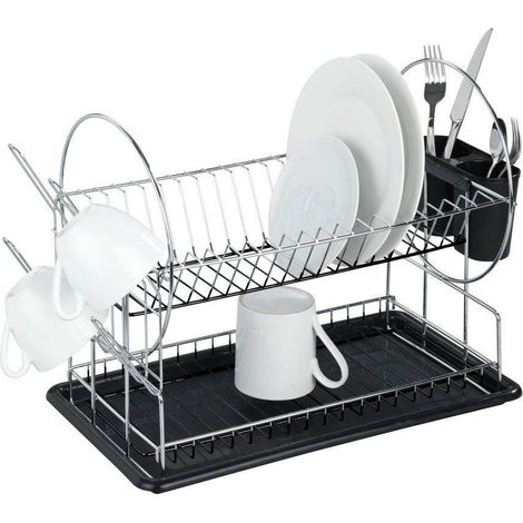 Wenko Scolapiatti Premium Duo , Metallo cromato, 52 x 36 x 24 cm, Argento lucido (1/4)