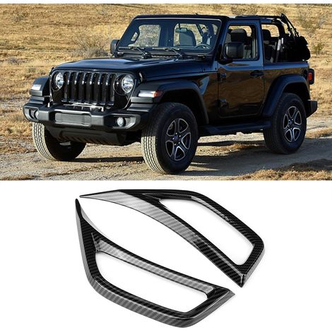 Kit de 2 moulures de protection pour grilles d'aération extérieures à motif de feuillage, compatible avec Jeep Wrangler JL 2018+ (1/5)