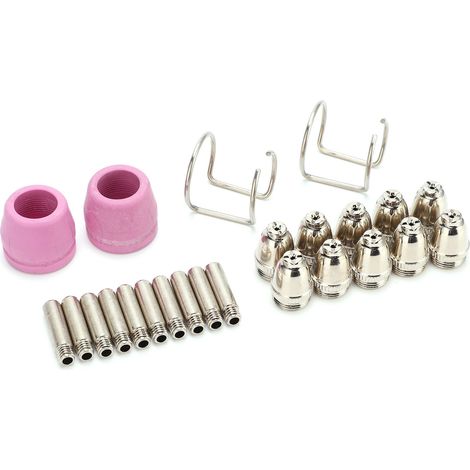 Kit de consommables pour torche de découpe plasma : électrode, pointe de contact, buse en céramique SG-55 AG-60 WSD-60P (24 pièces) (1/5)
