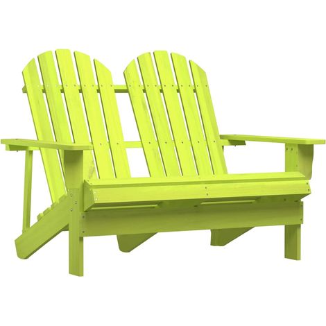 vidaXL Silla Adirondack de jardín 2 plazas madera maciza abeto verde (1/5)
