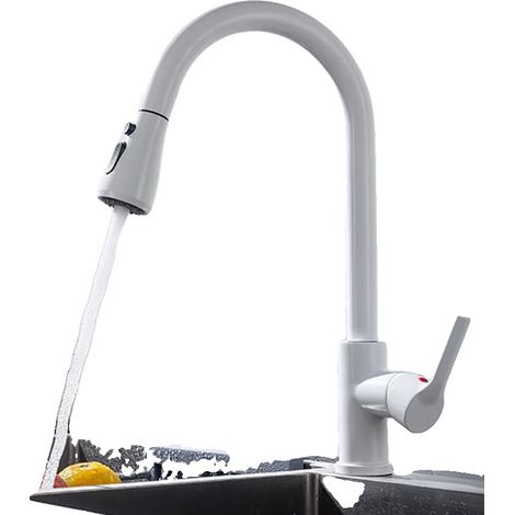 Grifo de cocina, caño extraíble, monomando, 04043wh, G1/2 (1/2)