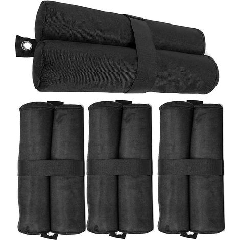 noir Poids De Lestage De Pavillon, Jeu De 4, Lestage Pour Tentes, Remplir De Sable, Pierres, 10 Kg Par Pied (1/5)