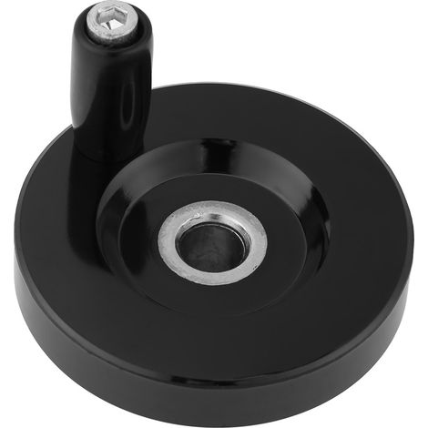 Volant strié arrière pour tour-fraiseuse, noir, avec poignée rotative, 1 pièce (10 x 63 mm) (1/5)