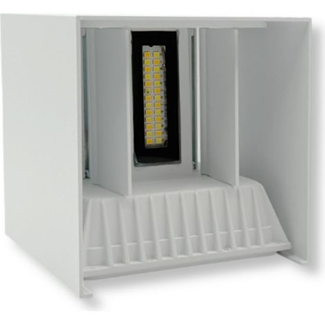 Trade Shop - Lampada Applique Led Muro 22w Doppia Emissione Cct 3in1 Luce Selezionabile Esterno E66-3c -      Blanco