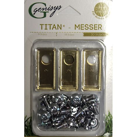 Genisys 9 Titan Ersatz Messer Klingen kompatibel mit Honda Miimo (LongLife - 0,5mm) NEU + 9 Schrauben [DIN EN 50636 geprüft]