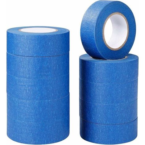 Nastro adesivo blu, nastro per pittura e decorazione per etichette, verniciatura a spruzzo, imbianchini, artigianato, 10 rotoli da 24 mm x 20 m (1/5)