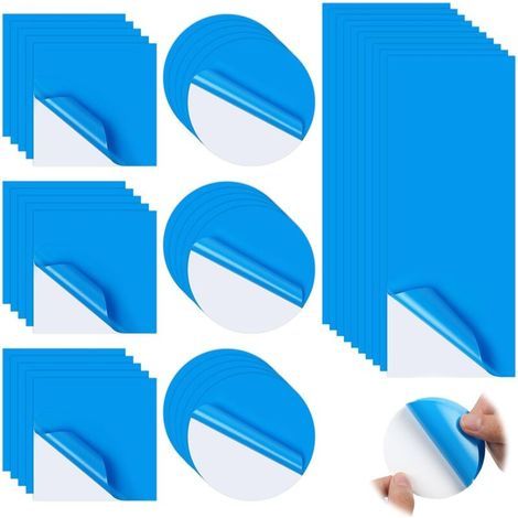 Rustine pour Piscine , Lot de 40 rustines de réparation Autocollantes pour Piscine , Kit de Réparation de Patch en PVC , Rustine Piscine pour réparation de Piscine lit à Eau (1/5)
