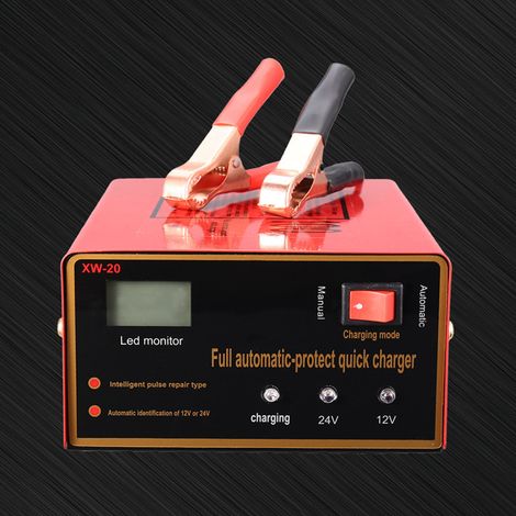 Chargeur de batterie pour moto, chargeur intelligent pour batterie de voiture 6V/12V (1/5)