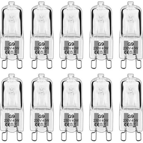 Ampoule Halogène G9 - Noname - 40W - Blanc Chaud 3000K - Lot de 10 - 2000 heures de vie (1/4)