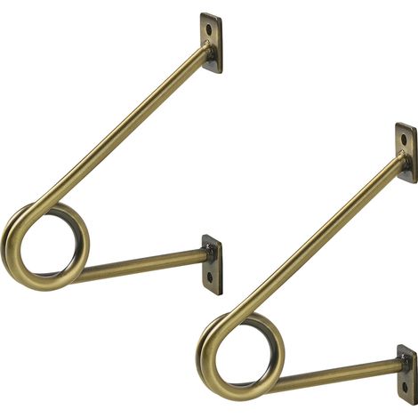 SOTECH Rundstabhalterung 120 x 150 x 20 mm für Garderobe & Küchenreling mit Stangen-Ø bis 30 mm, Antik Gold galvanisiert, 1 Paar