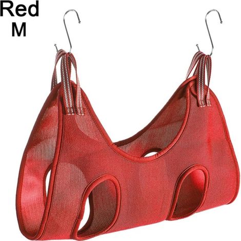 Hamac de toilettage pour animaux de compagnie, sac de contention pour chat, rouge, taille M (1/5)