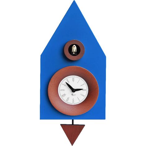 Orologio a Cucù da Parete 20X36X13Cm Pirondini Italia Dark Blu Chiaro (1/2)