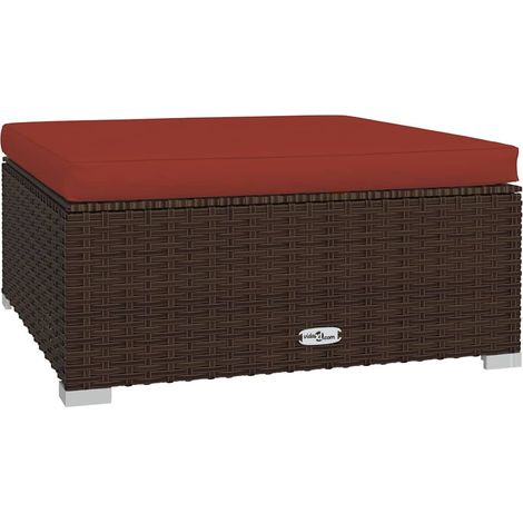 Maison Exclusive - Gartenhocker mit Kissen Braun 70x70x30 cm Poly (1/5)