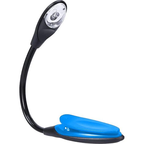 Lámpara de lectura LED plegable con clip, luz estable sin parpadeos, plástico ABS, para viajes y oficina. (1/5)