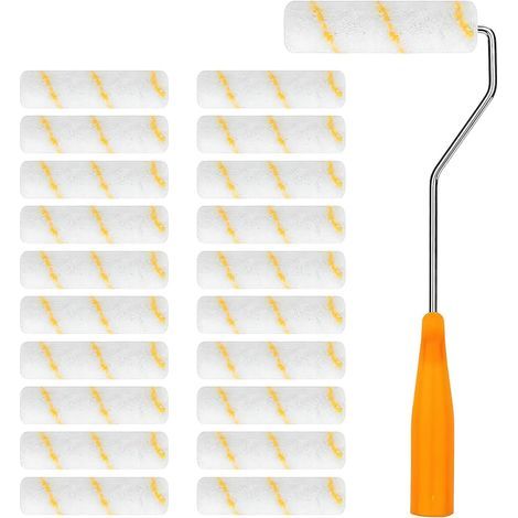 Lot de 20 Rouleaux à Peinture - Mini Rouleau à Peinture Avec Poignées en Caoutchouc - Convient Pour la Décoration Murale darchitecture et les fournitures de peinture.(10cm) (1/5)