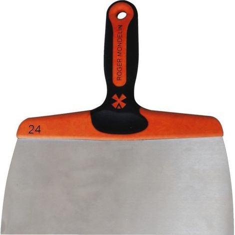 Cuchillo para enlucir inoxidable, con mango de madera, 12 cm