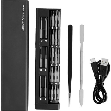 Mophorn Kit de tournevis de précision avec 52 embouts magnétiques, mini tournevis électronique avec boîtier magnétique, embouts en acier S2, éclairage LED (1/5)