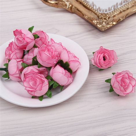 25 pcs Fleur Artificielle Mousse Rose Rose Clair Real Touch Roses Têtes De Fleurs avec Tige pour DIY Bouquets De Mariage Centres De Table Arrangements Party Baby Shower Décor À La Maison (1/2)