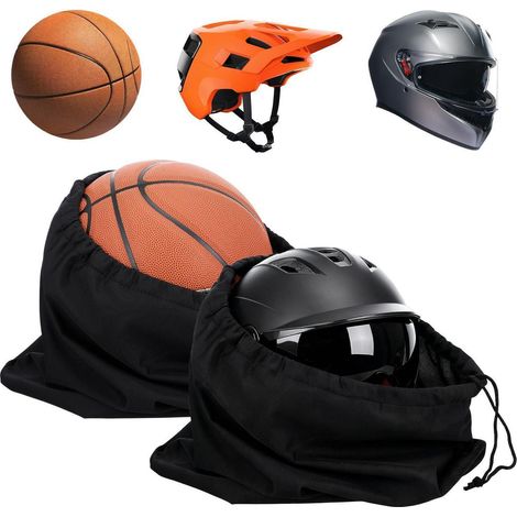 Lot de 2 sacs de rangement pour casque moto, cyclisme, sport, 44x42cm, cordon de serrage (1/5)
