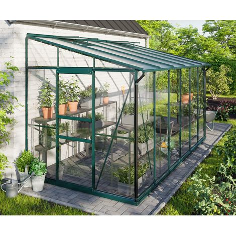 Vitavia Anlehn-Gewächshaus "Ida 7800", smaragd grün, 7,8 m², 3 mm ESG/6 mm HKP (1/5)