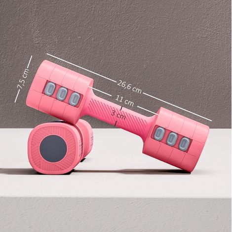 Mancuernas ajustables 4 en 1, forma cuadrada, 26,6 x 7,5 x 7,5 cm, rosa HAVRYA (1/4)