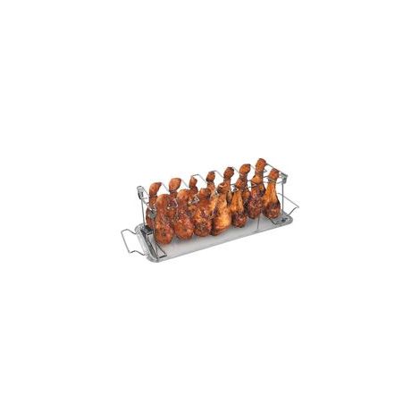 GrillX Support pour ailes de poulet - Support pour poulet pour barbecue et four - Acier inoxydable - Accessoires pour barbecue Kamado (1/3)