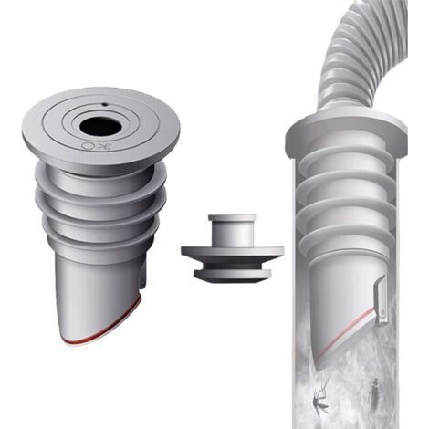 Raccord de tuyau de machine à laver, 35-40 mm, gris, avec bouchon d'étanchéité en silicone, pour tuyau de machine à laver dans la cuisine, gris (1/4)