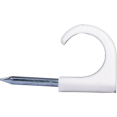 Lot de 100 Clip à clou Mureva Fix pour câble Ø14-20mm - clou 2,5x35 - blanc - Schneider Electric - 2052011 (1/4)