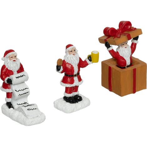 los von 3 Santons für Dorf Weihnachtsmann H.21cm sortiert -