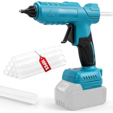 Pistolet à colle chaude compatible avec batteries Makita 18 V, pistolet à colle chaude 100 W avec 10 bâtons de colle de 11 mm, bâtonnets de colle chaude à chauffage rapide pour bricolage, bricolage (1/5)